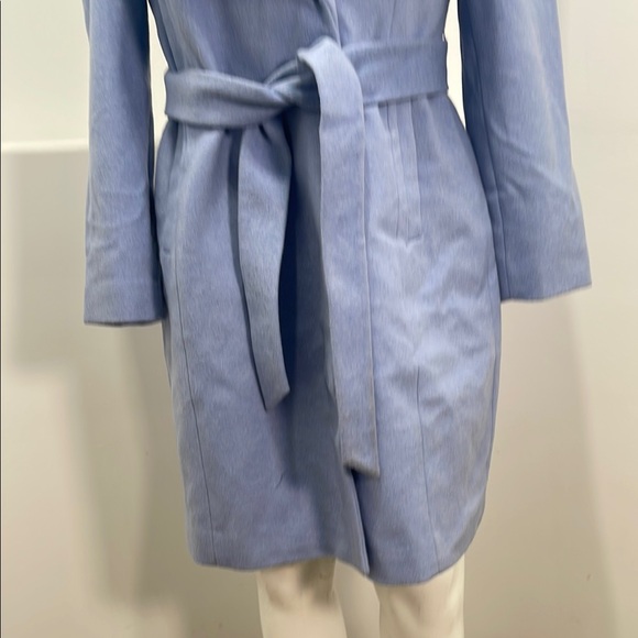 Cole Haan  Signature Women’s Belted Wrap Ice Blue Wool Pea Coat Size 12 NWT - Picture 8 of 12